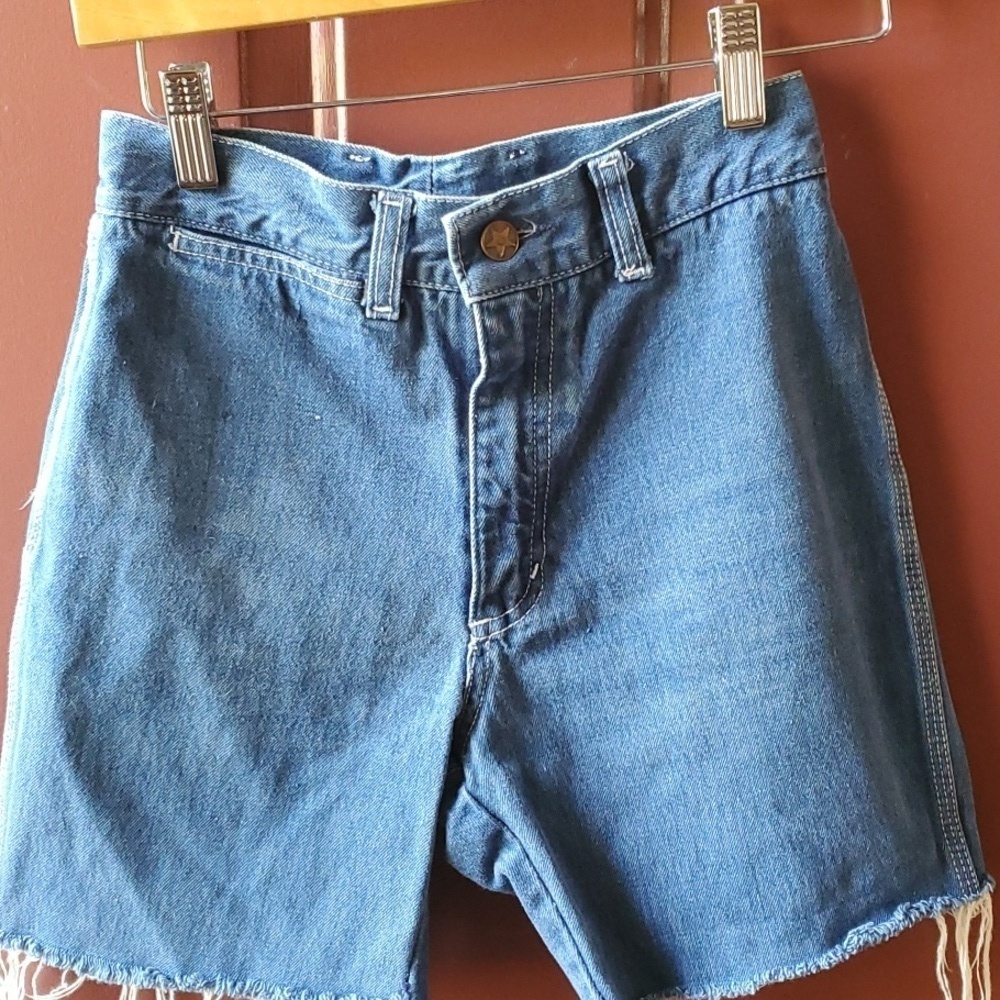 RARE 70'S Charlies ANGELS Jean Shorts Size 5 By Azoulay - Picture 6 of 8